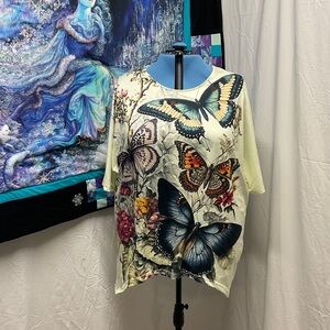 Butterfly Garden Short Sleeve Women's Top
